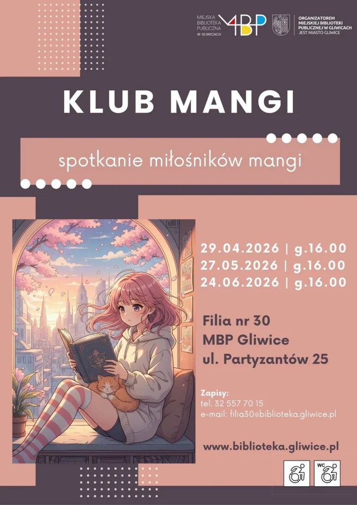 Plakat z informacją o klubie mangi