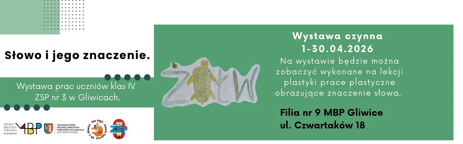 Baner z informacją o wystawie