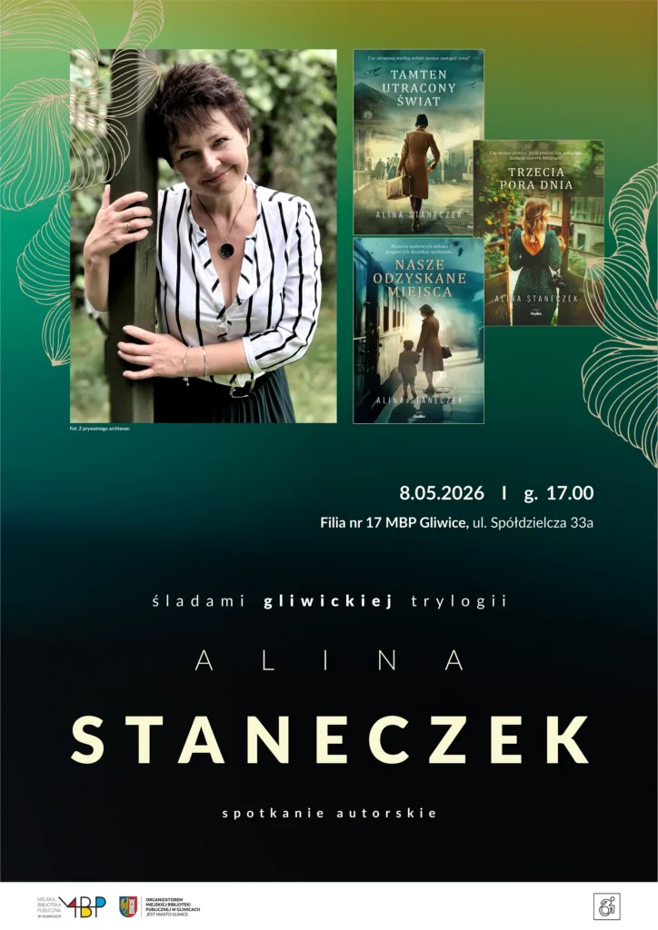 Plakat z informacją o spotkaniu autorskim