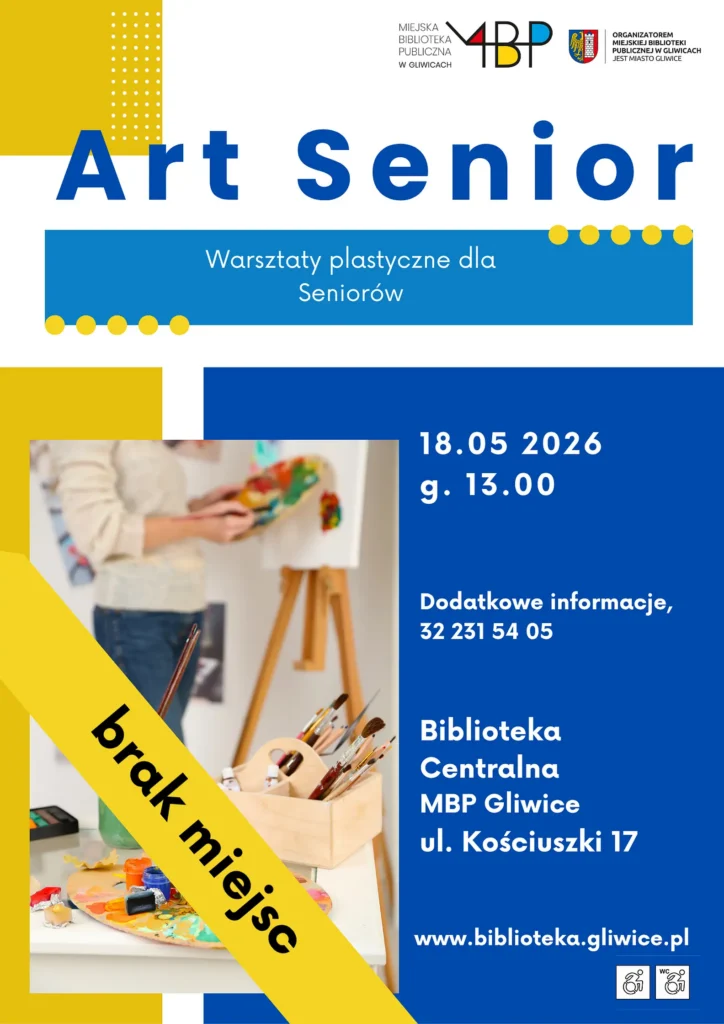 Plakat z informacją o zajęciu dla seniorów - brak miejsc