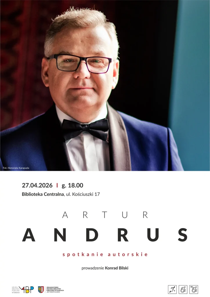 Plakat z informacją o spotkaniu autorskim