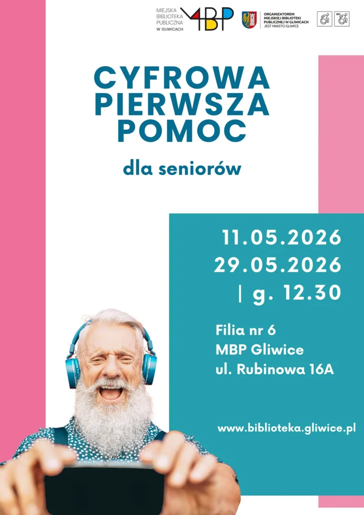 Plakat z informacją o pierwszej pomocy cyfrowej