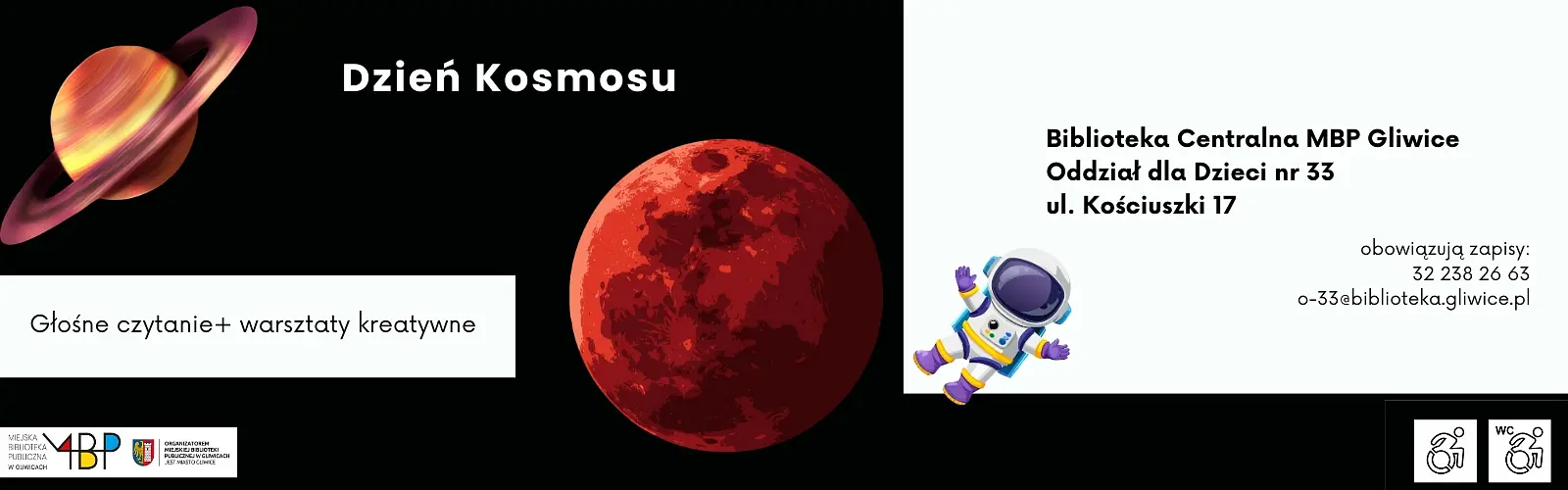 Baner z informacją o zajęciu dla dzieci