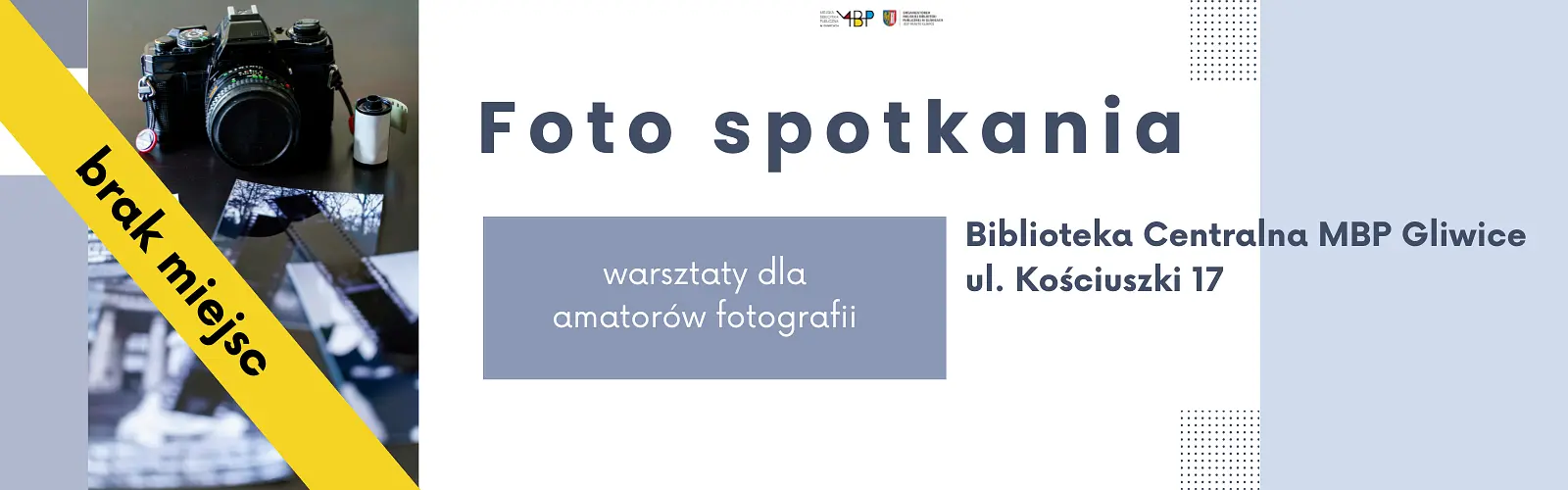 Baner z informacją o warsztacie - brak miejsc
