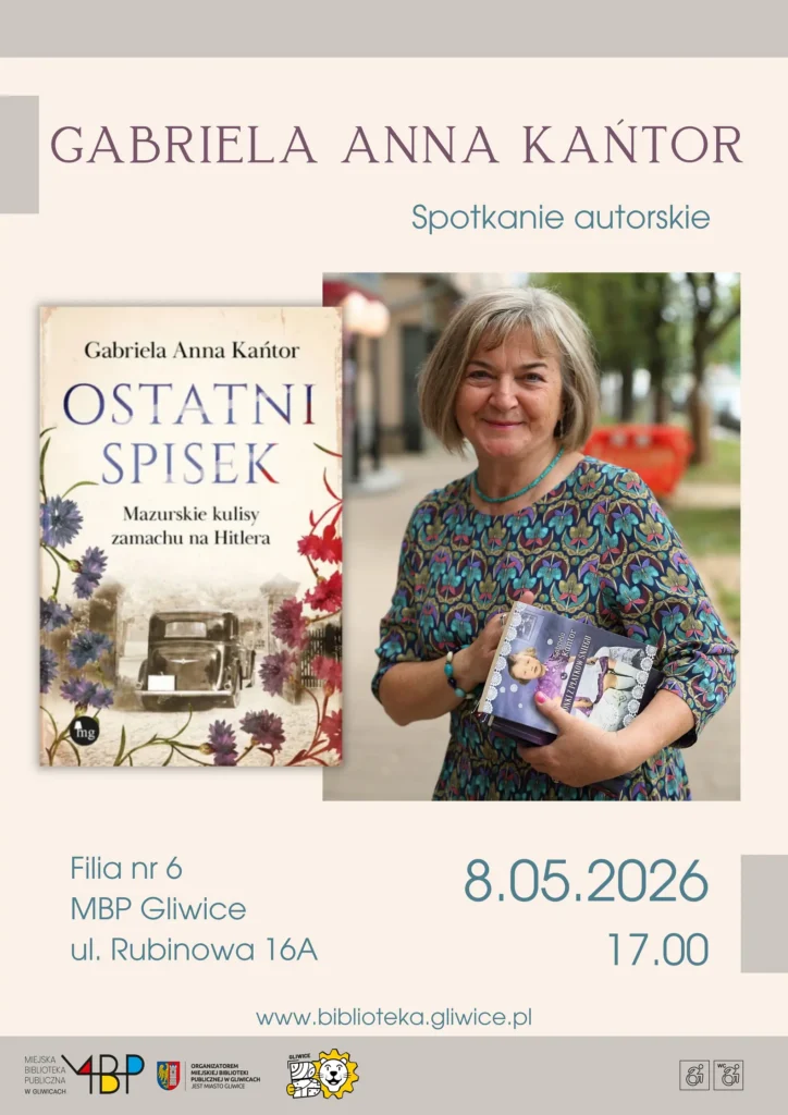 Plakat z informacją o spotkaniu autorskim