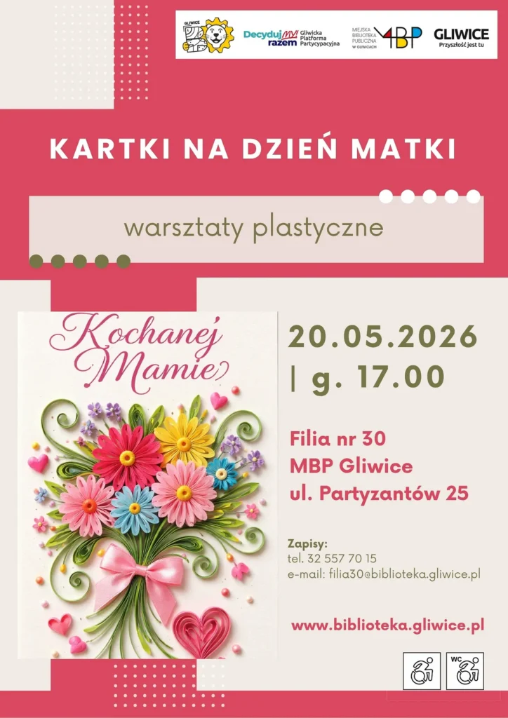 Plakat z informacją o warsztatach plastycznych