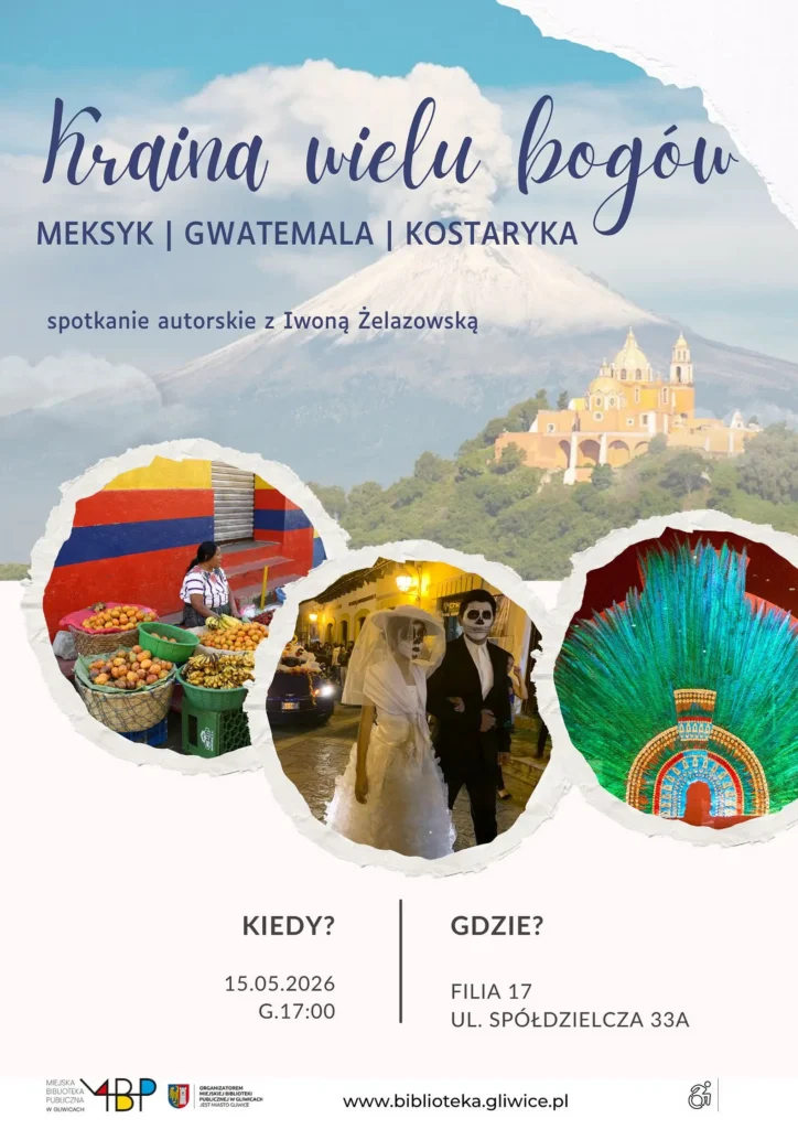 Plakat z informacją o spotkaniu autorskim