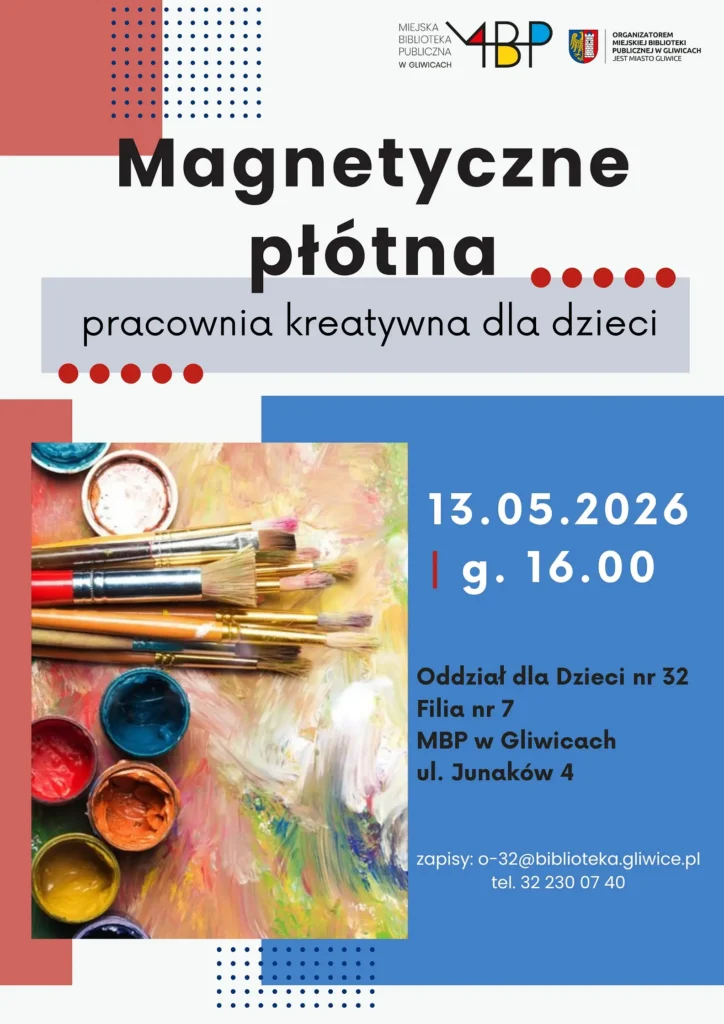 Plakat z informacją o pracowni kreatywnej dla dzieci