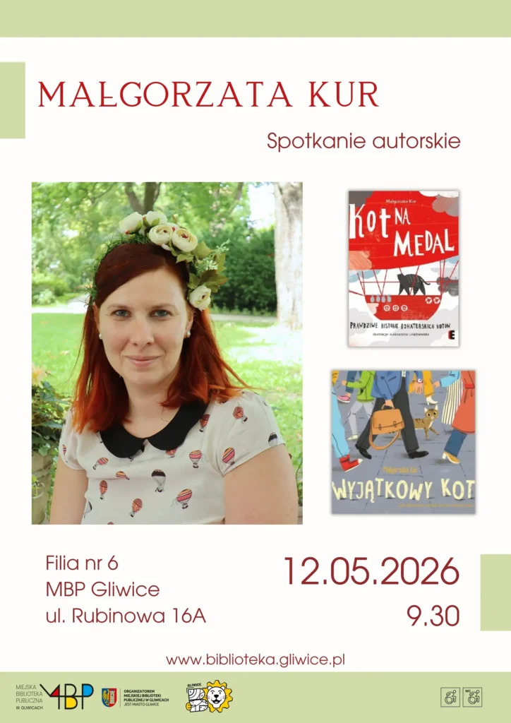 Plakat z informacją o spotkaniu autorskim