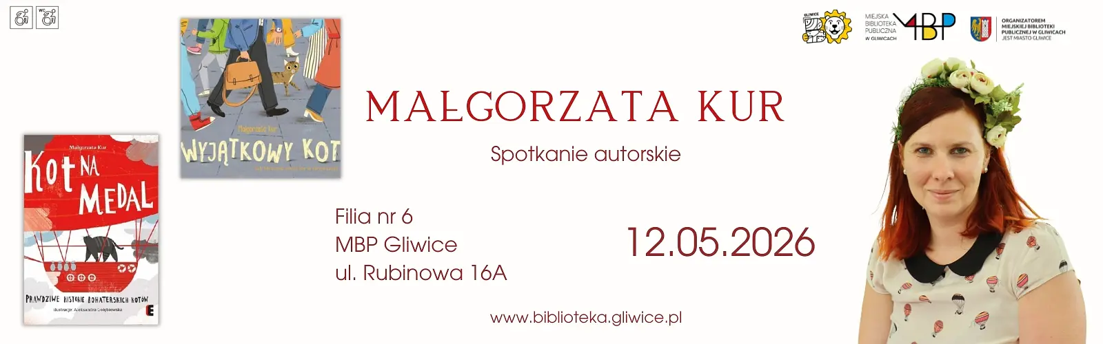Baner z informacją o spotkaniu autorskim