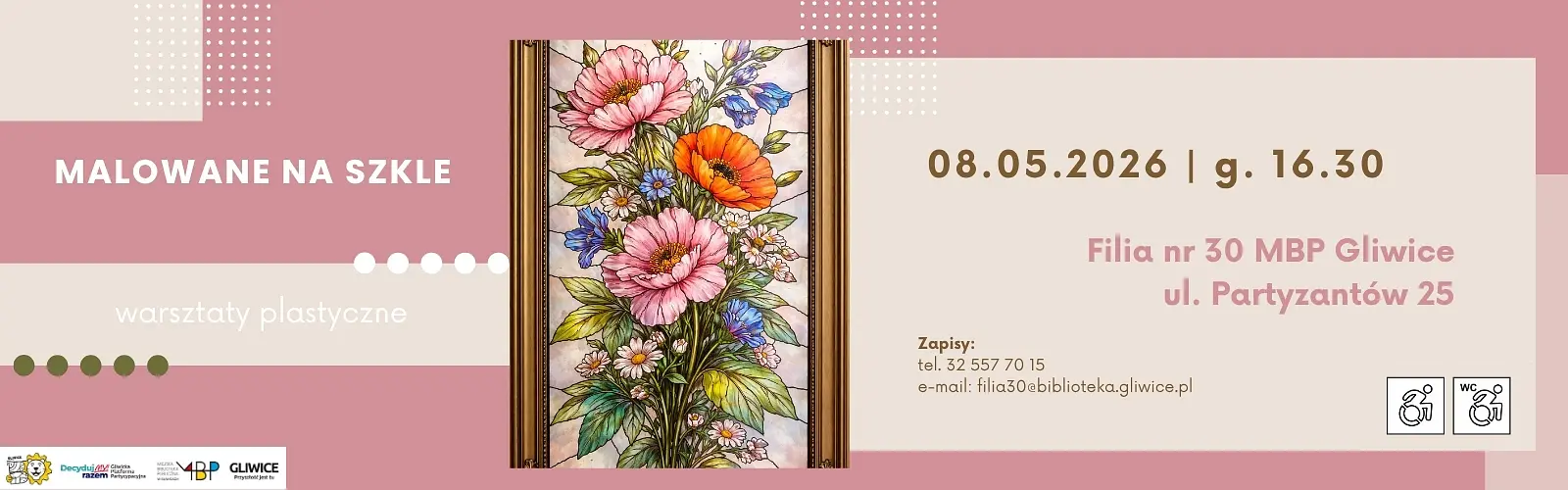 Baner z informacją o warsztatach