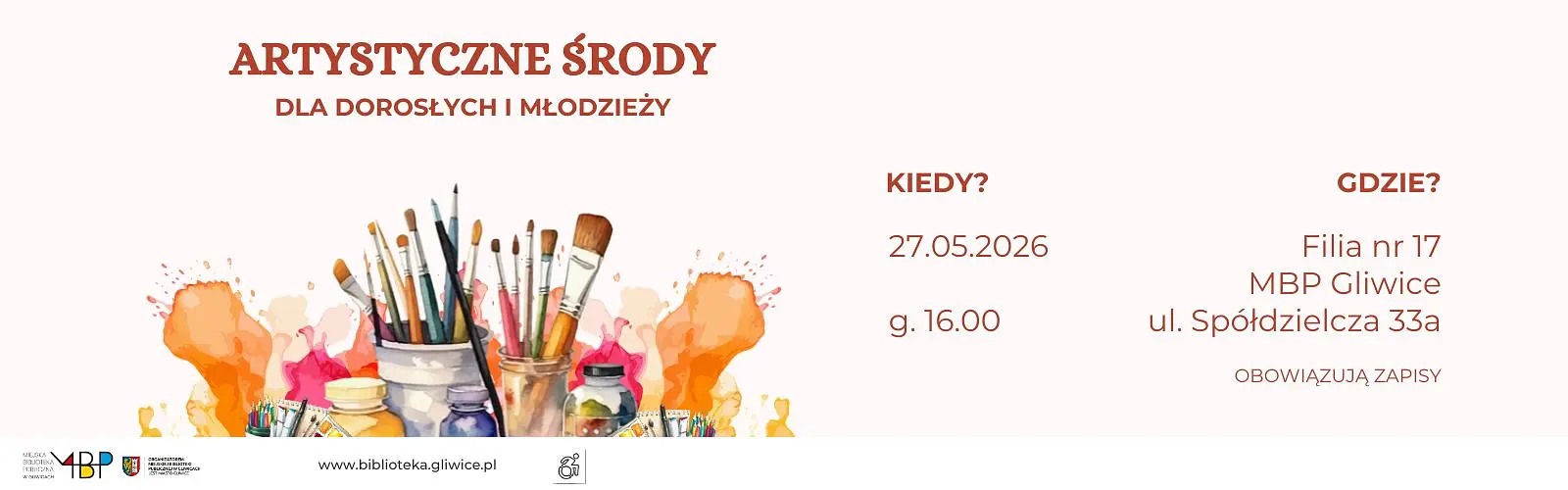 Baner z informacją o warsztatach