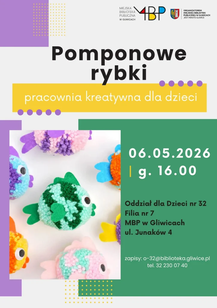 Plakat z informacją o pracowni kreatywnej dla dzieci