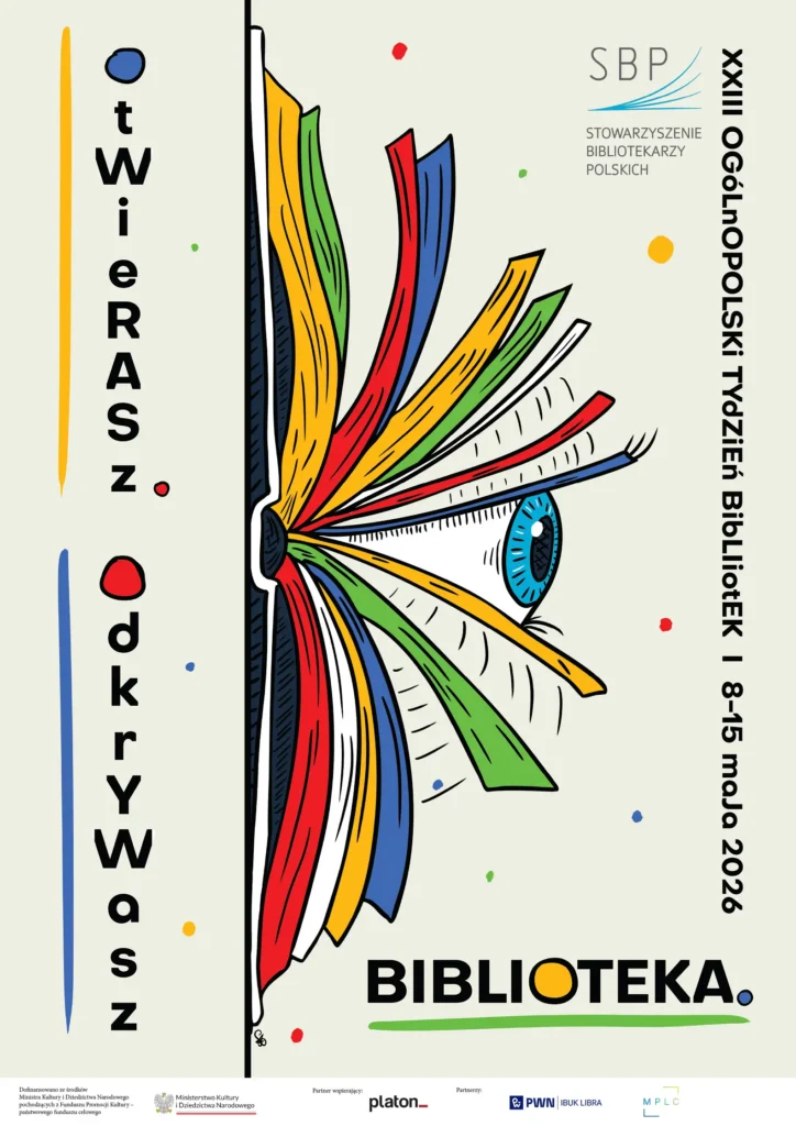 Plakat z informacją o Tygodniu Bibliotek