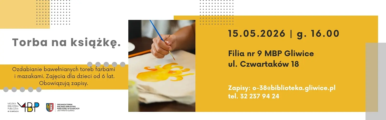 Baner z informacją o zajęciu dla dzieci