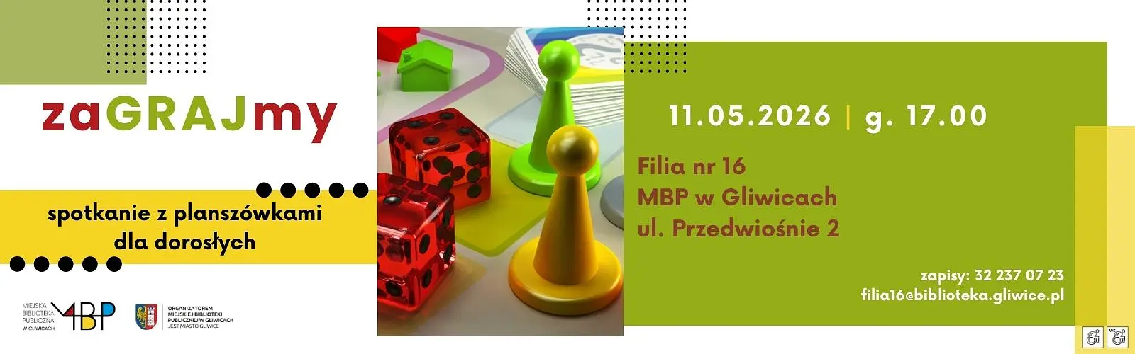 Baner z informacją o grach planszowych dla dorosłych