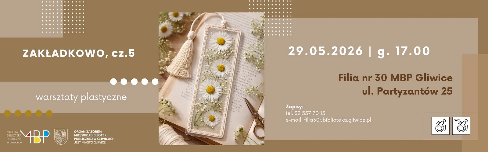 Baner z informacją o warsztatach